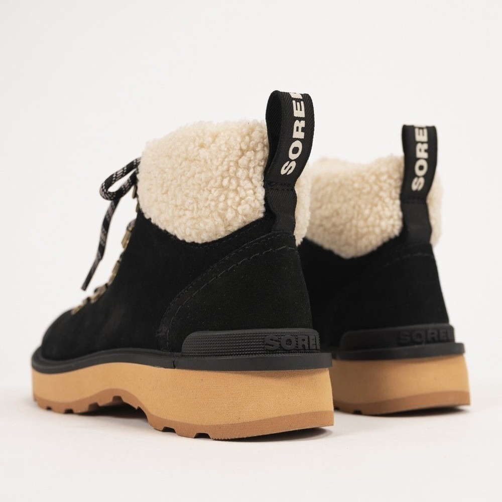 SOREL HI-LINE HIKER COZY - BLACK - LEATHER shoe 6.5 - Picture 3 of 10